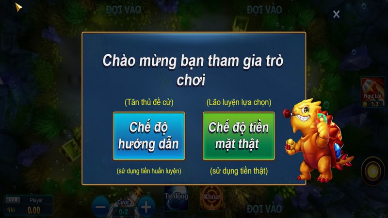 Người chơi thoải mái chọn chế độ săn cá mình yêu thích